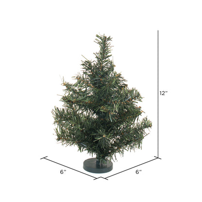Vickerman 12" Canadian Pine Artificial Christmas Tree Unlit