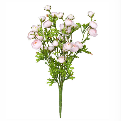 Vickerman 18" Artificial Pink/Yellow Ranunculus Bush.