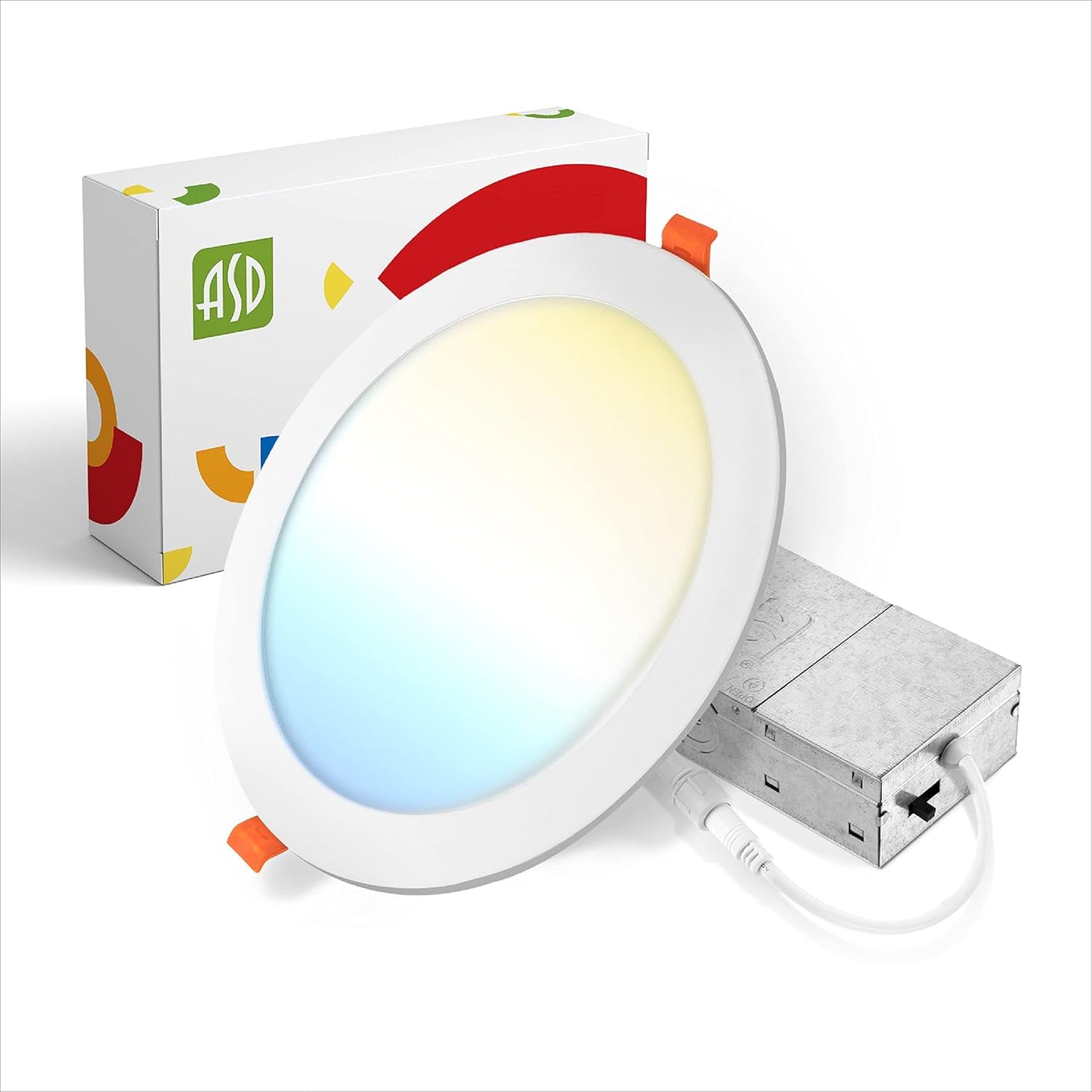 ASD Lighting LED Recessed Mini Panel Round 8inch 20W 120V Triac 2700/3000/3500/4000/5000K White UL Energy Star