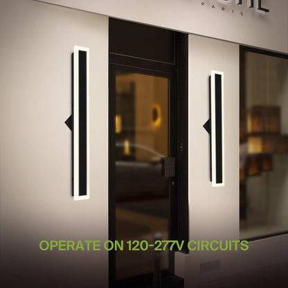 ASD Lighting LED Outdoor Wall Sconce Narrow design 36" 30W 120-277V CCT Selectable 3000/4000/5000K Dimmable Black ETL