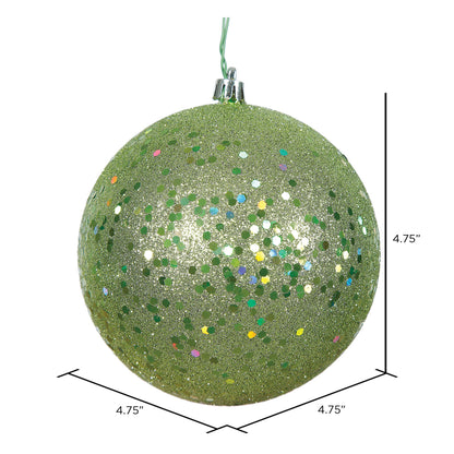 Vickerman 4.75" Celadon Sequin Ball Ornament 4 per Bag