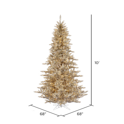 Vickerman 10' Champagne Fir Artificial Christmas Tree Warm White Dura-lit LED Lights