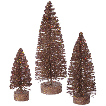 Vickerman 5"/7"/9" Mocha Glitter Oval Artificial Christmas Tree Unlit