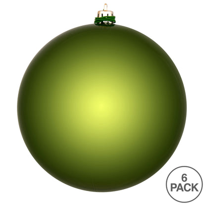 Vickerman 4" Juniper Green Shiny Ball Ornament 6 per Bag