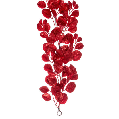Vickerman 6' Red Artificial Dogwood Glitter Garland.
