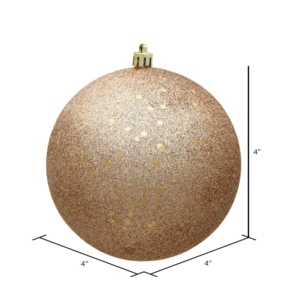 Vickerman 4" Café Latte Sequin Ball Ornament 6 per Bag