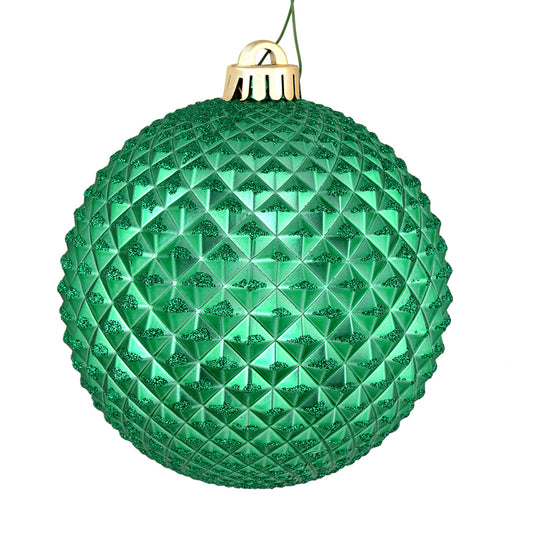 Vickerman 6" Seafoam Green Durian Glitter Ball Ornament 4 per Bag