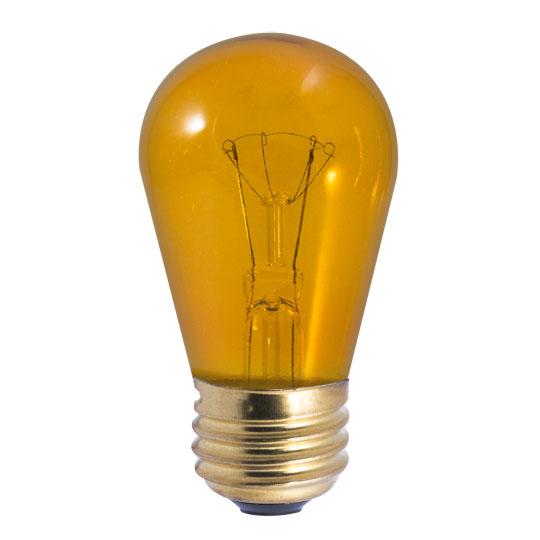 BULBRITE INCANDESCENT S14 MEDIUM SCREW (E26) 11W DIMMABLE LIGHT BULB TRANSPARENT AMBER 25PK (701211)