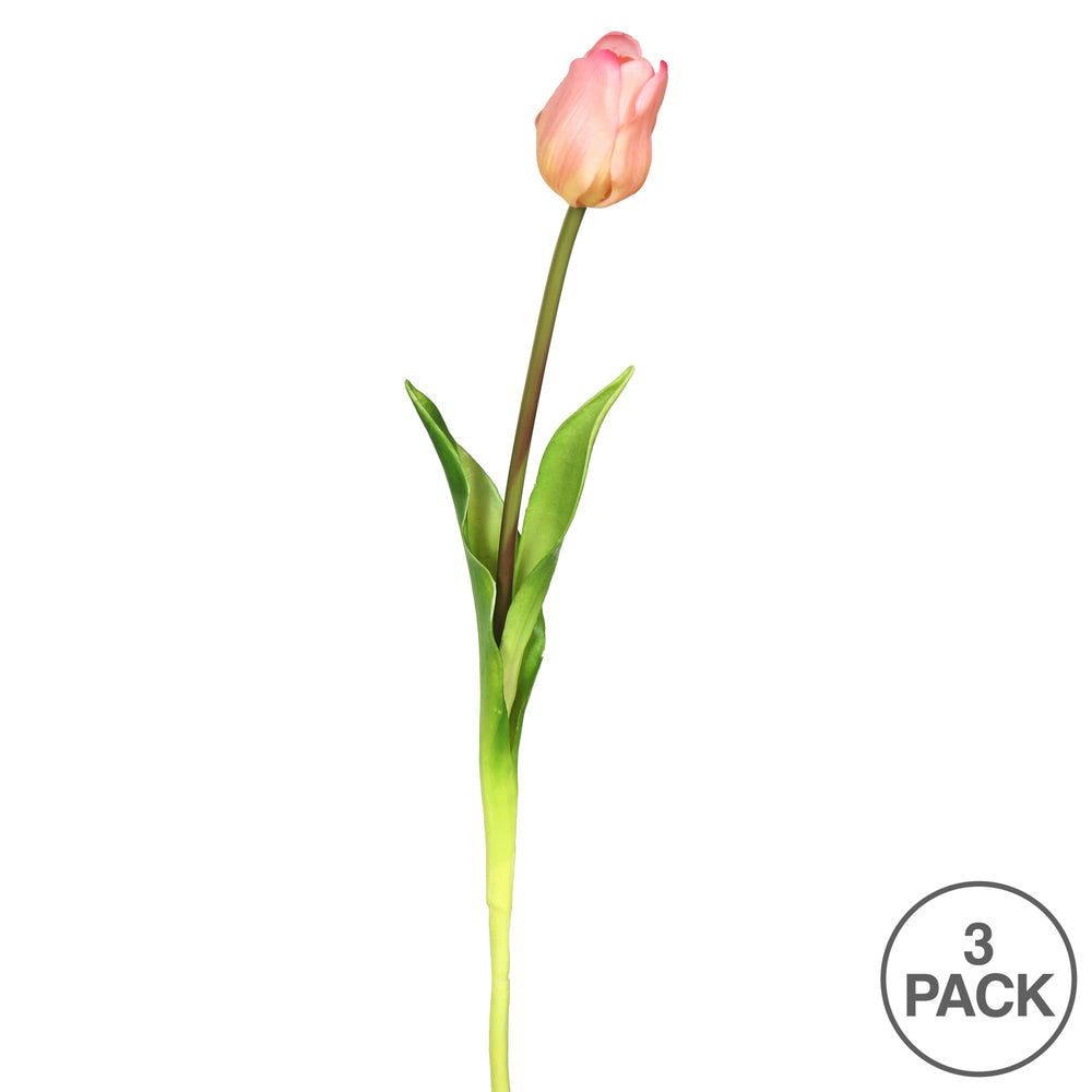 Vickerman 19" Artificial Pink Tulip Stem Set of 3