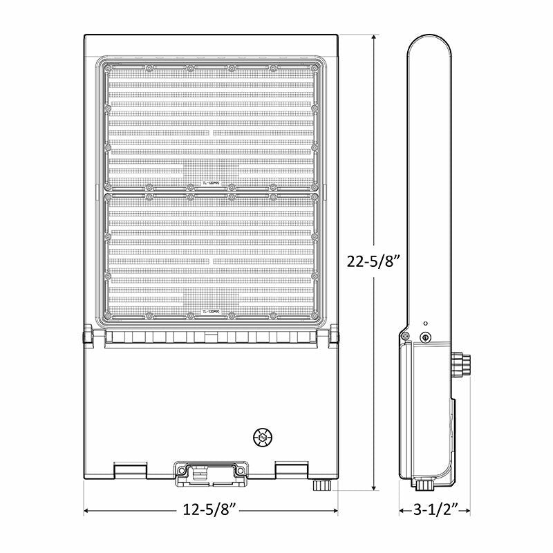 Westgate Flood/Area Light,T 120-277V, Outdoor Lighting, 150W/200W/240W/300W, 125 Lumens/W, 30K/40K/50K/57K, White 0~10V Dimmable