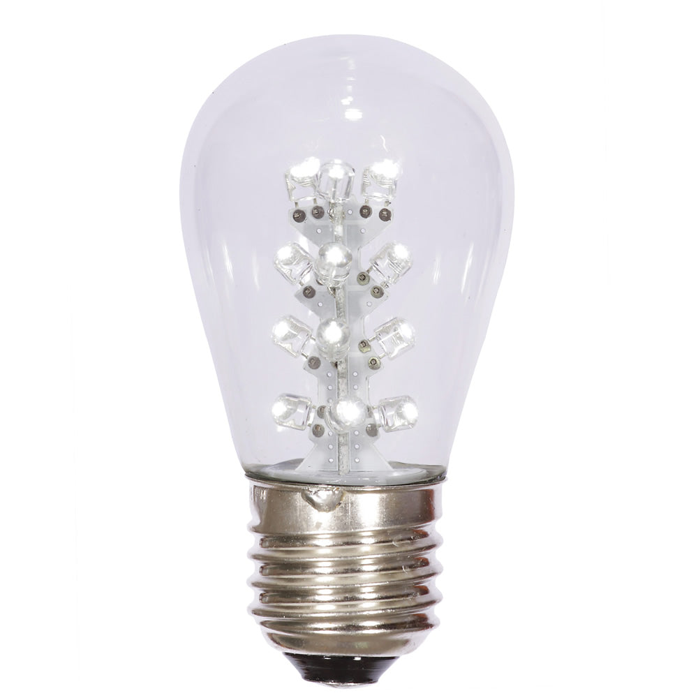 Vickerman S14 Pure White LED Transparent E26 Medium Nickel Base Bulb 5 per pack.