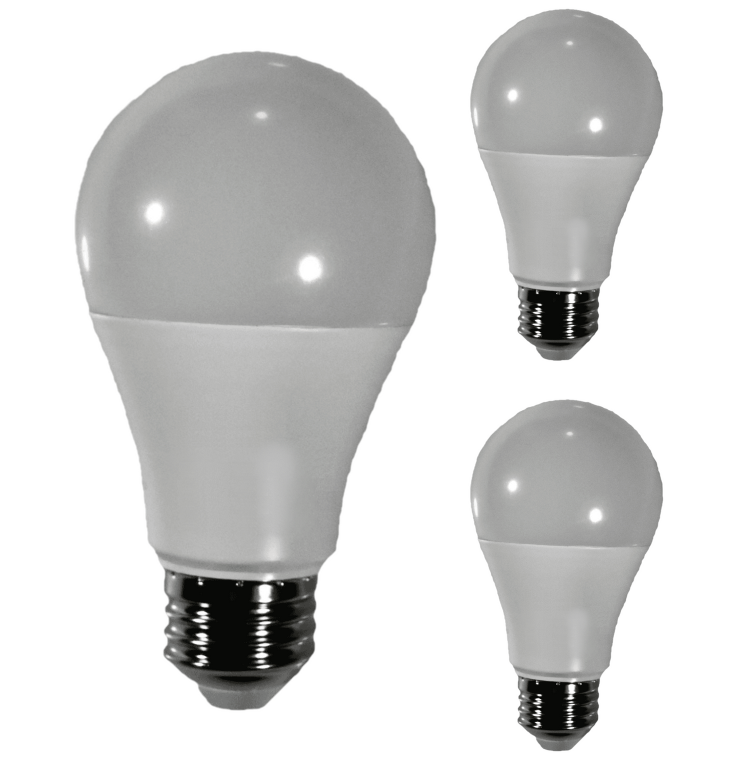 Damar A19 LED Light Bulb 9W 800 Lumen E26 Medium Base 2700K Warm White for Bedroom Living Room Lamp Home Light Bulb 120-277V CRI80 220° Beam Angle Dry/Damp Location White Finish Pack of 3