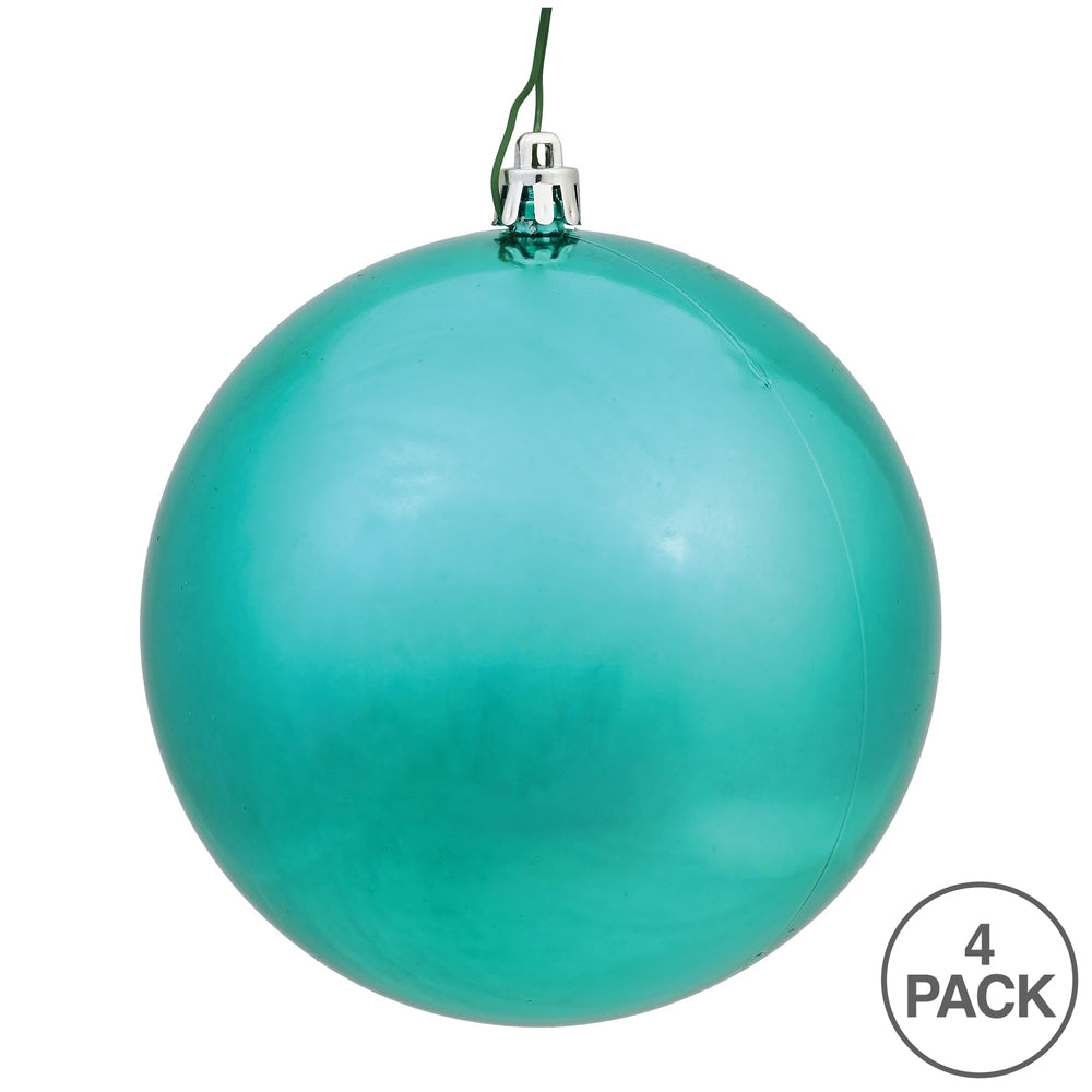 Vickerman 6" Sea Foam Shiny Ball Ornament 4 per Bag