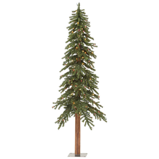 Vickerman 8' x 50" Natural Alpine Artificial Christmas Tree Multi-colored LED Lights