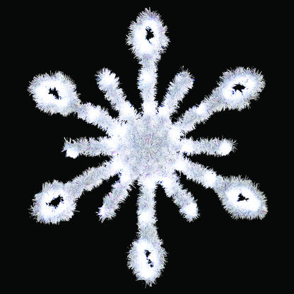 Vickerman 3.5' Metallic Snowburst with 30 Pure White LED Lights Christmas Light Pole Decoration