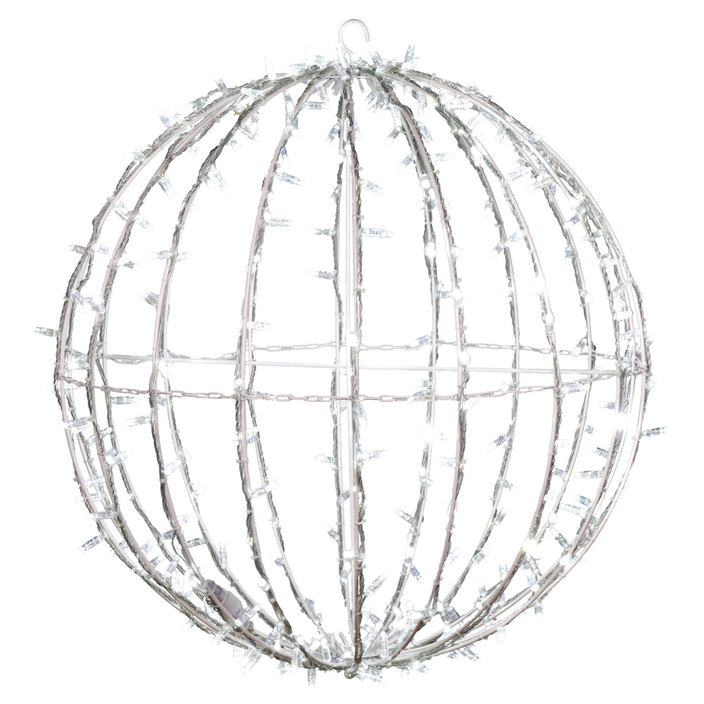 Vickerman 324Lt x 30" Fold Flat Cool White Led Twinkle Jumbo Hanging Sphere.