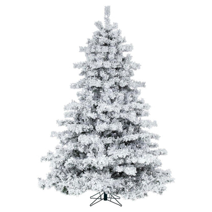 Vickerman 5.5' Flocked Alaskan Pine Artificial Christmas Tree Pure White Single Mold LED lights