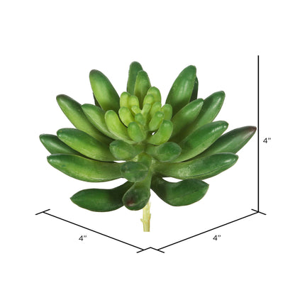 Vickerman 4" Artificial Green Succulent Stem Set of 6