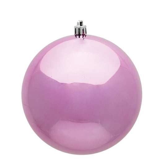 Vickerman 4" Pink Shiny Ball Ornament 6 per Bag