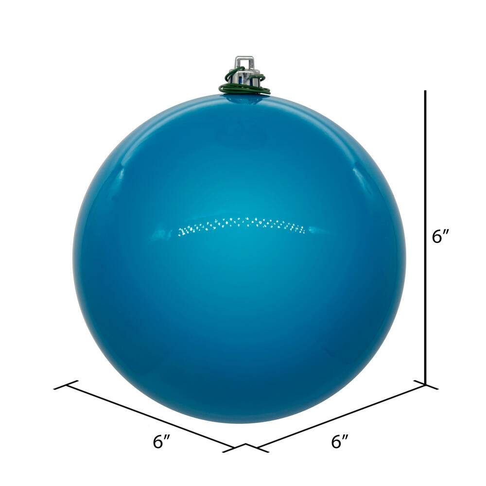 Vickerman 6" Turquoise Pearl UV Drilled Ball Ornament 4 per bag.