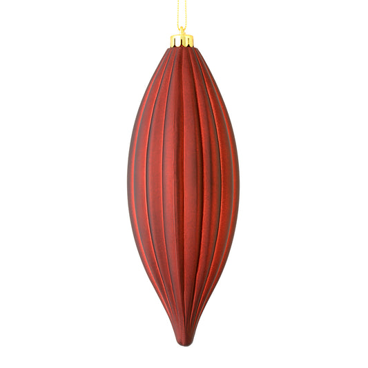 Vickerman 8" Burgundy Matte Line Finial Ornament Pack of 4