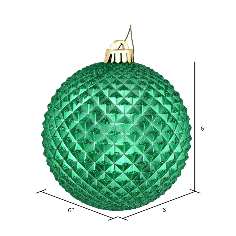 Vickerman 6" Seafoam Green Durian Glitter Ball Ornament 4 per Bag