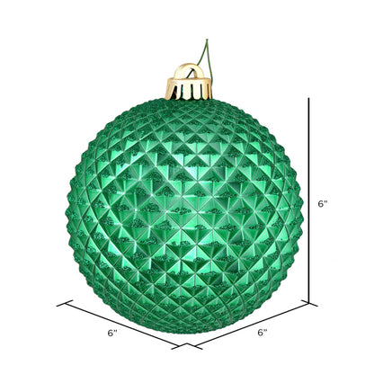 Vickerman 6" Seafoam Green Durian Glitter Ball Ornament 4 per Bag