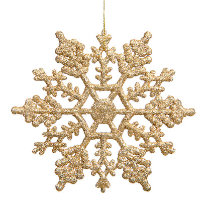 Vickerman 6.25" Gold Glitter Snowflake Christmas Ornament 12 per Box