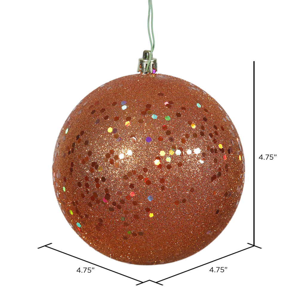 Vickerman 4.75" Burnished Orange Sequin Ball Ornament 4 per Bag