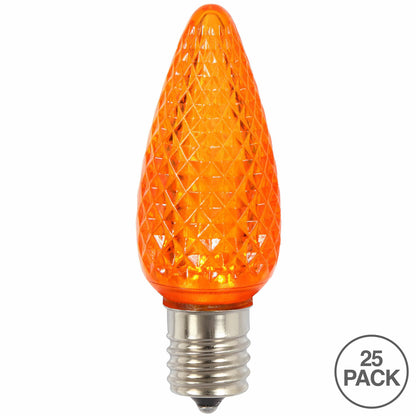 Vickerman C9 LED Orange Faceted Twinkle Bulb  Nickel Base bag of 25