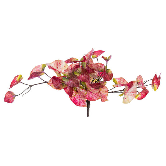 Vickerman 15" Artificial Red Hanging Variegated Leaves Vine. Includes two pieces per bag.