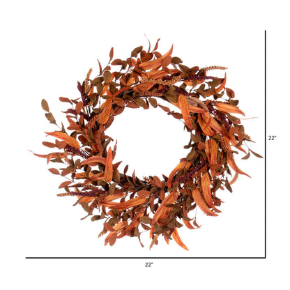 Vickerman 22" Artificial Autumn Berry and Foliage Wreath