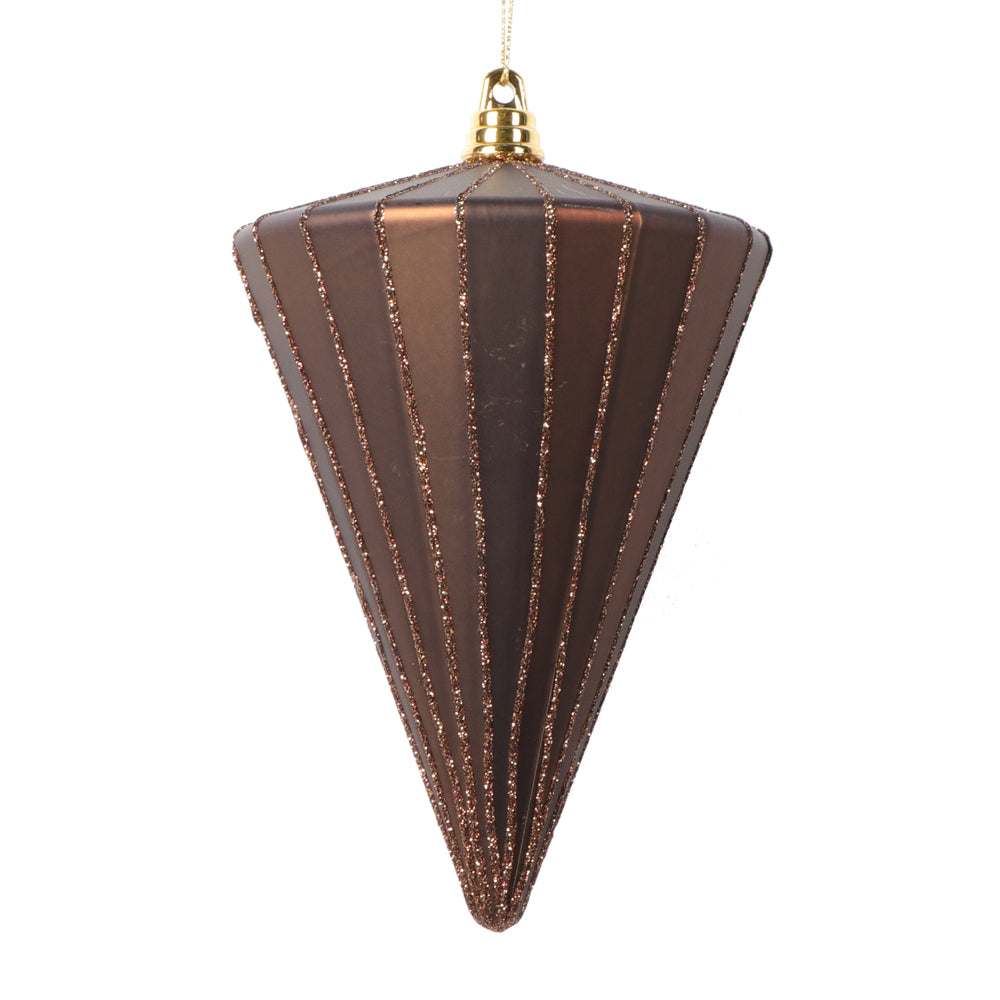 Vickerman 6" Matte Mocha Cone Ornament 3 per bag.