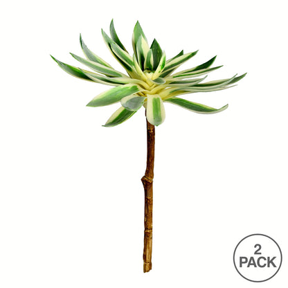 Vickerman 13" Artificial Green Succulent Spray. Includes 2 sprays per pack.