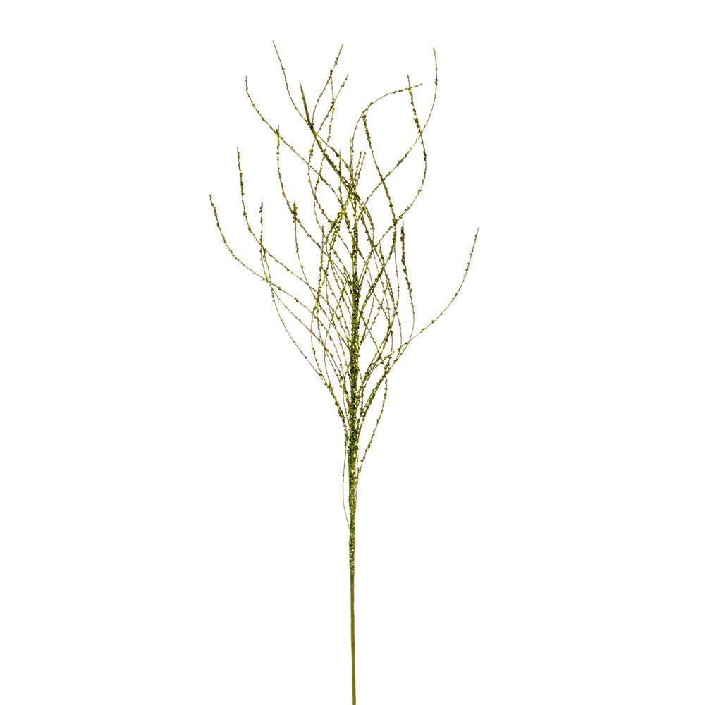 Vickerman 37" Lime Wavy Twig Glitter Spray 6 per bag.