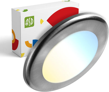 ASD Lighting LED Disk Light 4" 10W 3000K Dimmable Brushed Nickel ETL