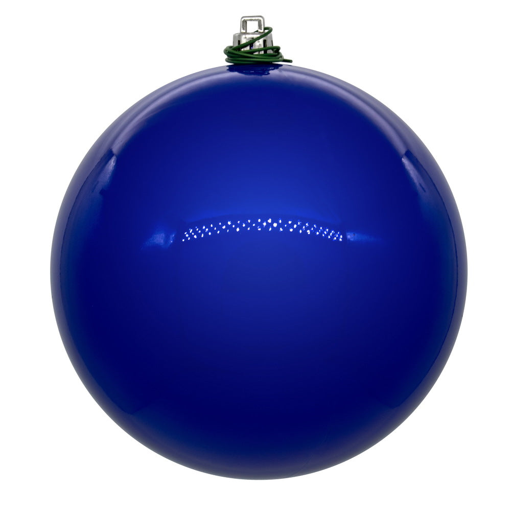 Vickerman 8" Cobalt Blue Pearl UV Drilled Ball Ornament 1 per bag.