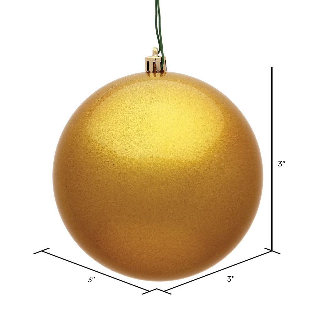 Vickerman 3" Honey Gold Candy Ball Ornament 12 per Bag