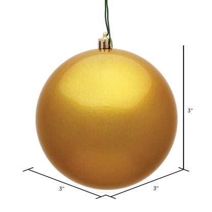 Vickerman 3" Honey Gold Candy Ball Ornament 12 per Bag