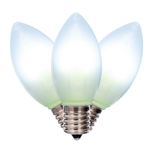 Vickerman C9 Transparent Frosted U-Shaped Filament Pure White Bulb, E17 Base, .6 Watts, 25 Pcs Assorted/Bag.