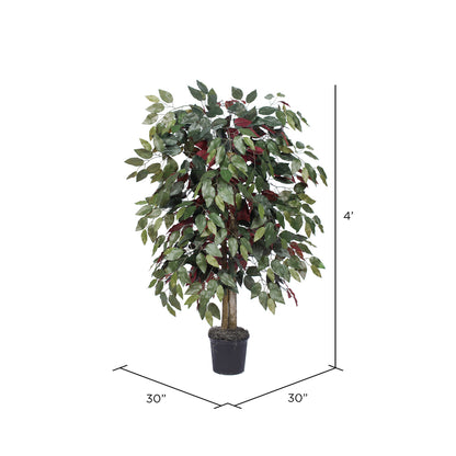 Vickerman 4' Artificial Capensia Bush Black Plastic Pot.