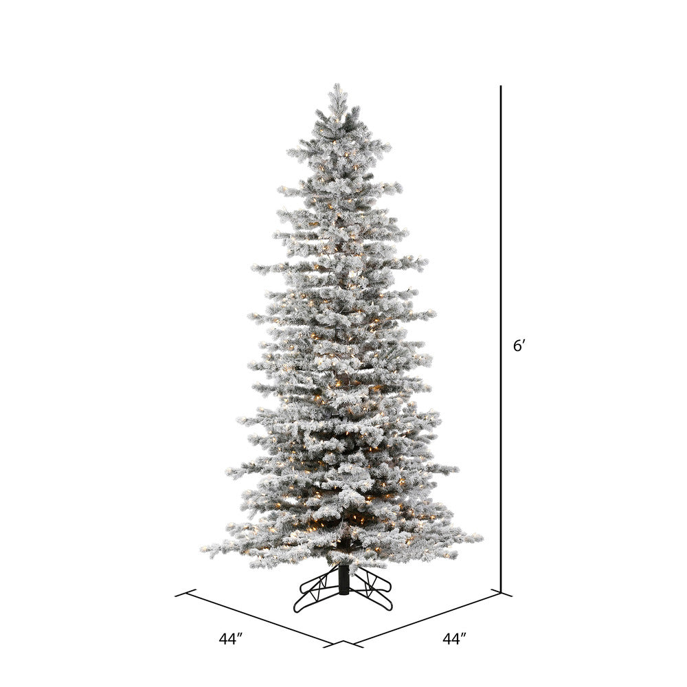 Vickerman 6' x 44" Flocked Tilden Spruce Artificial Christmas Tree Warm White LED Lights