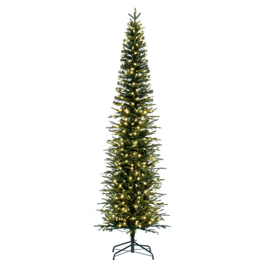 Vickerman 12' Bixley Pencil Fir Artificial Christmas Tree Warm White Dura-lit LED Lights