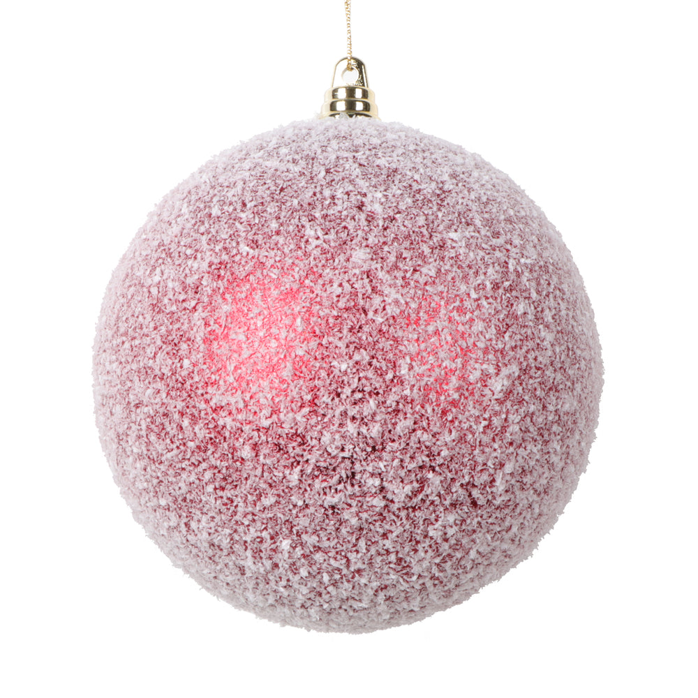 Vickerman 4.75" Red Matte Snow Covered Ornament 4 per bag.