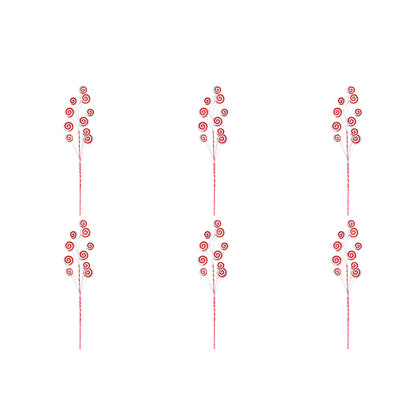 Vickerman Red/White Swirl Artificial Christmas Spray. Includes 6 sprays per pack.
