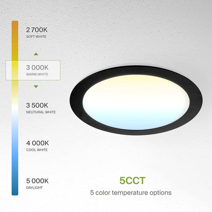ASD Lighting LED Recessed Mini Panel Round 8inch 20W 120V Triac 2700/3000/3500/4000/5000K Black UL Energy Star