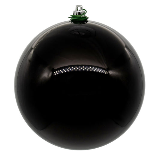 Vickerman 8" Black Pearl UV Drilled Ball Ornament 1 per bag.