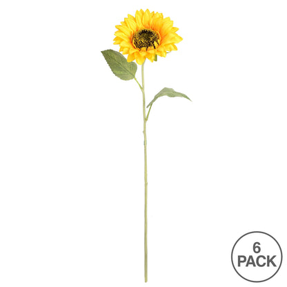 Vickerman 23" Artificial Yellow Sunflower Stem 6 per Bag