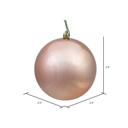 Vickerman 2.4" Rose Gold Shiny Ball Ornament 24 per Bag