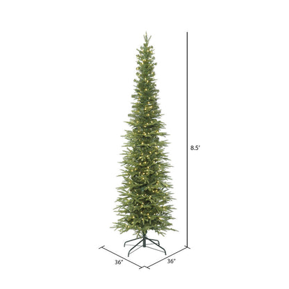 Vickerman 8.5' Bixley Pencil Fir Artificial Christmas Tree Warm White Dura-lit LED Lights